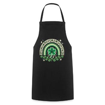 St. Patrick's Day Shamrock Rainbow Design - Cooking Apron - black - Front - AI Model Male 185 dark (185cm)