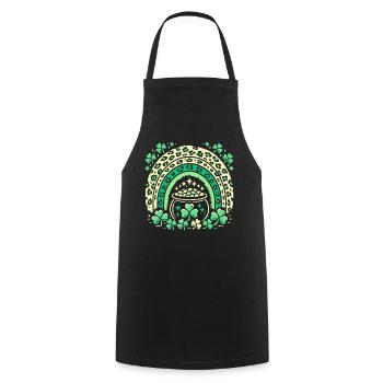 Rainbow Shamrock Magie de la Saint-Patrick - Tablier de cuisine - noir - Devant - AI Model Male 185 dark (185cm)