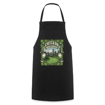 Chicago Goes Green - Cooking Apron - black - Front - AI Model Male 185 dark (185cm)