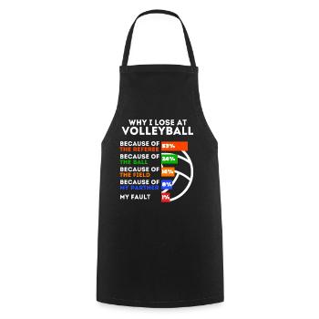Volleyballer Lustiger Volleyball Spruch - Kochschürze - Schwarz - Vorne - AI Model Male 185 dark (185cm)