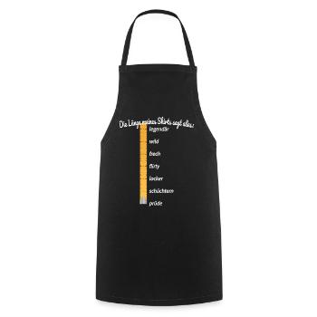 Party Länge Meines Shirts Sagt Alles Feiern JGA - Kochschürze - Schwarz - Vorne - AI Model Male 185 dark (185cm)