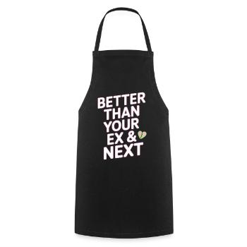 Mieux que votre ex et votre prochaine rupture Single Party - Tablier de cuisine - noir - Devant - AI Model Male 185 dark (185cm)