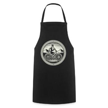 Mountain Bike Adventure Bike Mountains Retro - Cooking Apron - black - Front - AI Model Male 185 dark (185cm)