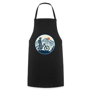 Mountain Bike Adventure Bike Mountains - Cooking Apron - black - Front - AI Model Male 185 dark (185cm)