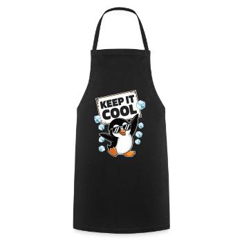 Bleib locker, sagt der Pinguin - Kochschürze - Schwarz - Vorne - AI Model Male 185 dark (185cm)