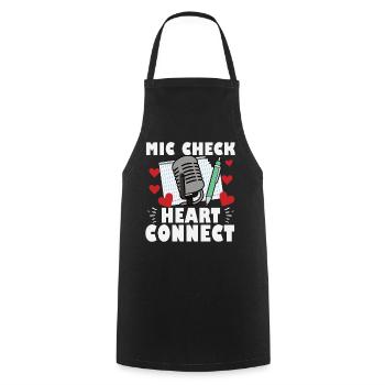 Mic Check Heart Connect Slam Poetry - Cooking Apron - black - Front - AI Model Male 185 dark (185cm)