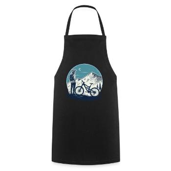 Cycling Adventure Mountains Night Riders - Cooking Apron - black - Front - AI Model Male 185 dark (185cm)