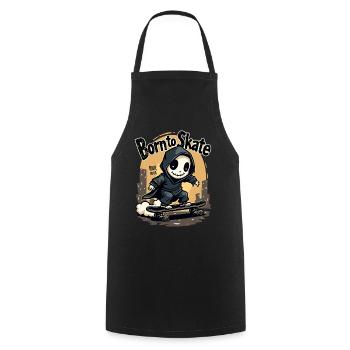Grim Reaper Born to Skate Skater Skateboard - Cooking Apron - black - Front - AI Model Male 185 dark (185cm)
