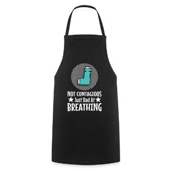 Asthma awareness not contagious just bad - Cooking Apron - black - Front - AI Model Male 185 dark (185cm)