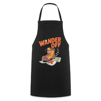 Wanderlust mit Humor - Kochschürze - Schwarz - Vorne - AI Model Male 185 dark (185cm)