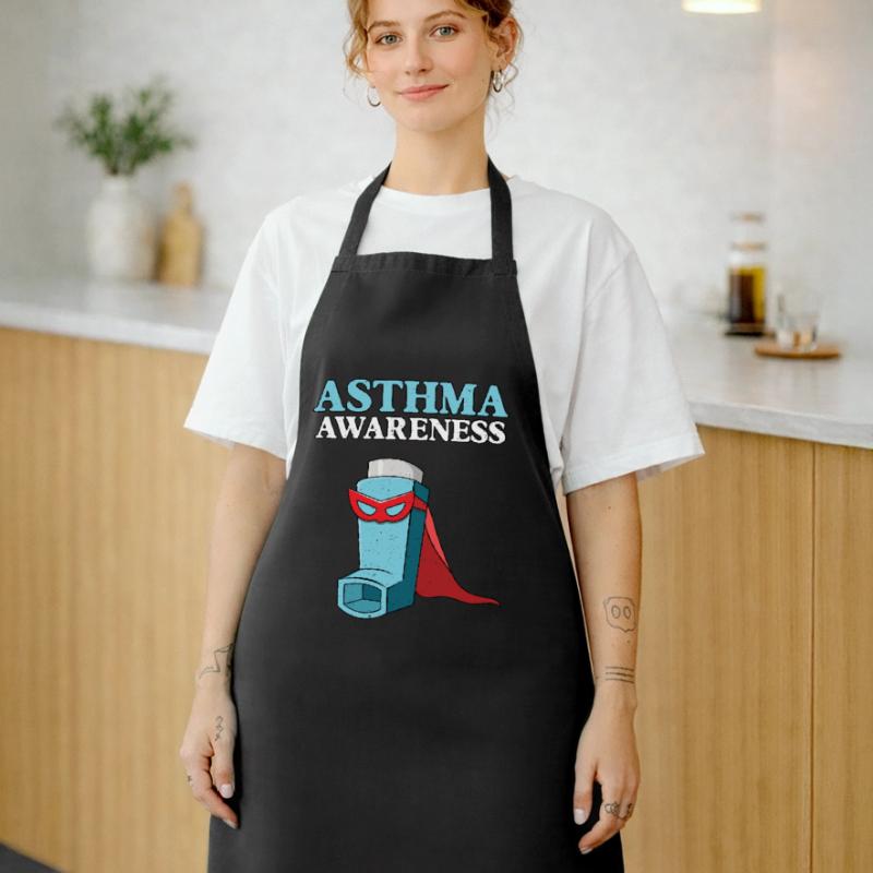 Asthma Bewusstsein Superheld Inhalator Motiv Kochschürze