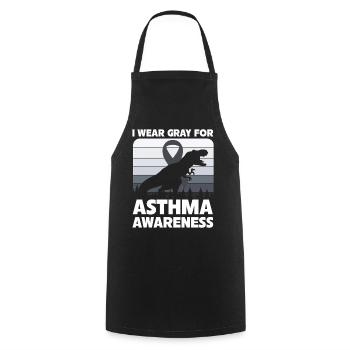Ich Trage Grau Für Asthma Bewusstsein - Kochschürze - Schwarz - Vorne - AI Model Male 185 dark (185cm)