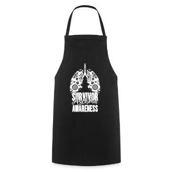 Survivant de l’asthme Awareness Lung Motif - Tablier de cuisine - noir - Devant - AI Model Male 185 dark (185cm)