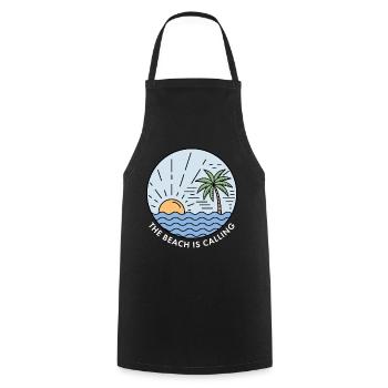 La plage vous appelle - Tablier de cuisine - noir - Devant - AI Model Male 185 dark (185cm)