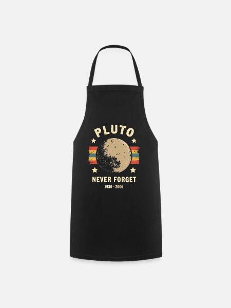 Pluto Never Forget – Retro Space - Cooking Apron - black