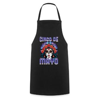 Cinco De Mayo Kunstvolles Motiv Mit Totenkopf - Kochschürze - Schwarz - Vorne - AI Model Male 185 dark (185cm)