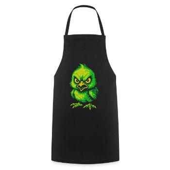 Wütender Neon-Küken Cartoonstil - Kochschürze - Schwarz - Vorne - AI Model Male 185 dark (185cm)