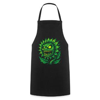 Tournesol démoniaque dans le style néon - Tablier de cuisine - noir - Devant - AI Model Male 185 dark (185cm)