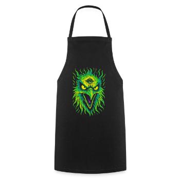 Psycho Bird with Third Eye Neon Eagle - Cooking Apron - black - Front - AI Model Male 185 dark (185cm)