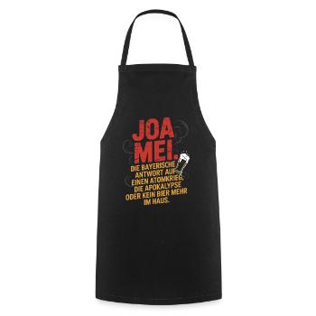 Joa Mei Bayerischer Sarkasmus Egal Dialekt Bier - Kochschürze - Schwarz - Vorne - AI Model Male 185 dark (185cm)
