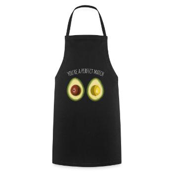 Avocado Liebe You're A Perfect Match Valentinstag - Kochschürze - Schwarz - Vorne - AI Model Male 185 dark (185cm)