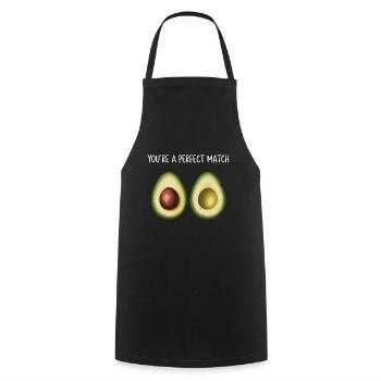 Avocado Liebe You're A Perfect Match Valentinstag - Kochschürze - Schwarz - Vorne - AI Model Male 185 dark (185cm)