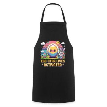 Ostern Gamer Hase Pixel Style - Kochschürze - Schwarz - Vorne - AI Model Male 185 dark (185cm)