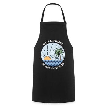 Mon bonheur vient par vagues - Tablier de cuisine - noir - Devant - AI Model Male 185 dark (185cm)