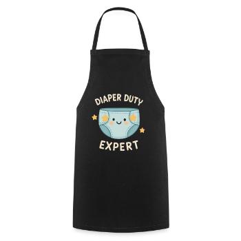 Diaper change pro - Cooking Apron - black - Front - AI Model Male 185 dark (185cm)