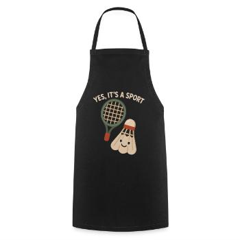 Yes, it's a sport – badminton - Cooking Apron - black - Front - AI Model Male 185 dark (185cm)