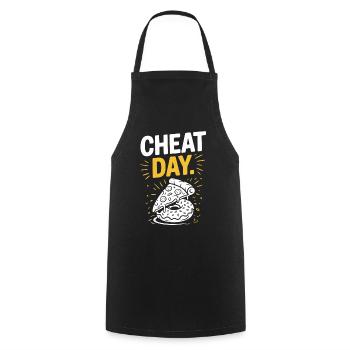 Cheat Day Fitness Enjoyment Break Training Workout - Cooking Apron - black - Front - AI Model Male 185 dark (185cm)