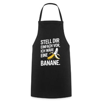 Bananen Kostüm Stell Dir Einfach Vor Party Banane - Kochschürze - Schwarz - Vorne - AI Model Male 185 dark (185cm)