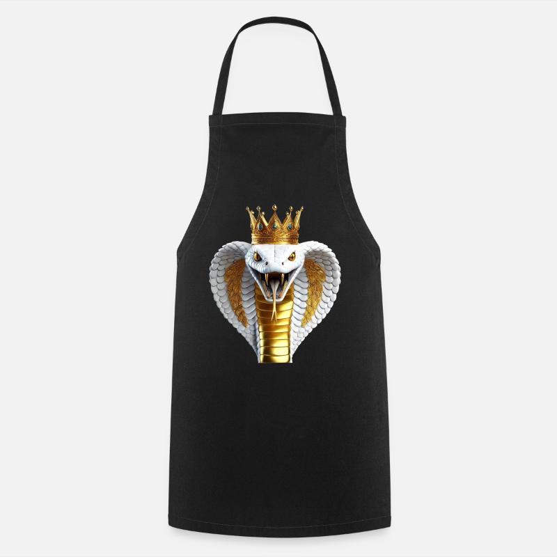 King Cobra with Crown - Cooking Apron - black