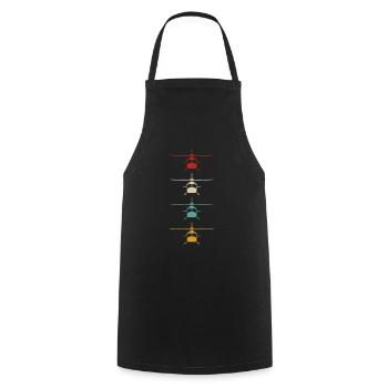 Vintage Helicopter Retro Look - Cooking Apron - black - Front - AI Model Male 185 dark (185cm)
