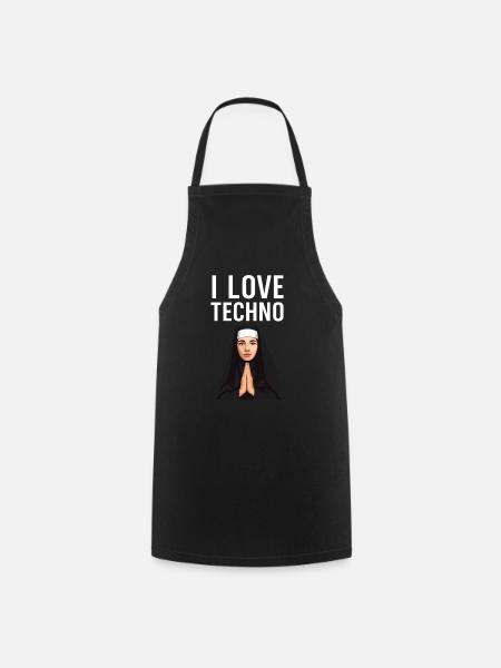 Techno ist meine Religion - Kochschürze - Schwarz