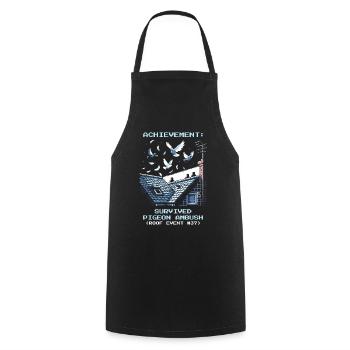 Ramoneur Toit Pigeons Attaque Rétro Pixel - Tablier de cuisine - noir - Devant - AI Model Male 185 dark (185cm)