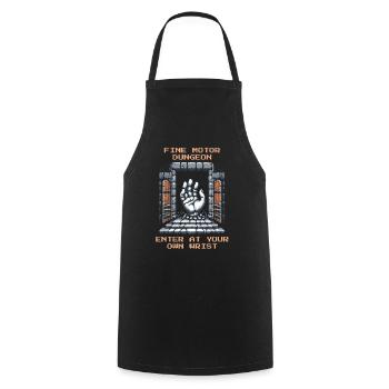 Occupational Therapy Fine Motor Skills Hand Training Retro Pixel - Cooking Apron - black - Front - AI Model Male 185 dark (185cm)