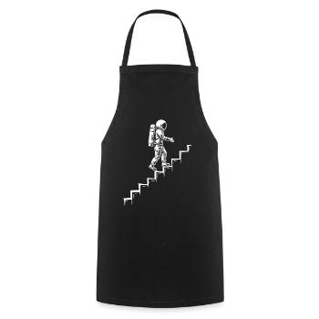 Astronaut on the Stairs Space Style - Cooking Apron - black - Front - AI Model Male 185 dark (185cm)