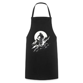 Aventure en VTT dans la nature - Tablier de cuisine - noir - Devant - AI Model Male 185 dark (185cm)