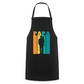 Retro Dad Silhouette – Vintage Style Father's Day - Cooking Apron - black - Front - AI Model Male 185 dark (185cm)