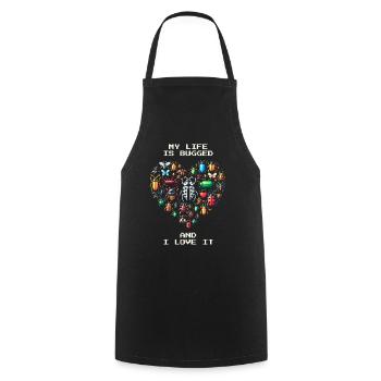 Insects Humor Pixel Retro Entomology Gaming - Cooking Apron - black - Front - AI Model Male 185 dark (185cm)