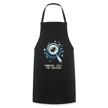 Catch Action Button Gaming Retro Pixel Entomology - Cooking Apron - black - Front - AI Model Male 185 dark (185cm)