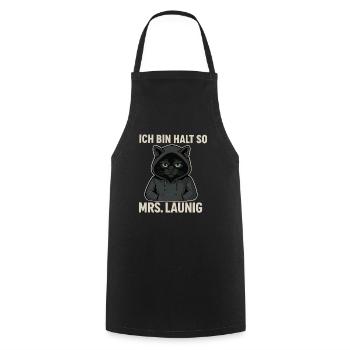 Mrs. Laune – That's just the way I am! Grumpy cats - Cooking Apron - black - Front - AI Model Male 185 dark (185cm)