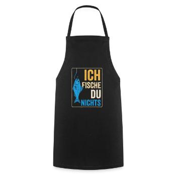I fish – you don't fish - Cooking Apron - black - Front - AI Model Male 185 dark (185cm)