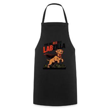 Labzilla – Foxred Labrador in Monster Mode - Cooking Apron - black - Front - AI Model Male 185 dark (185cm)