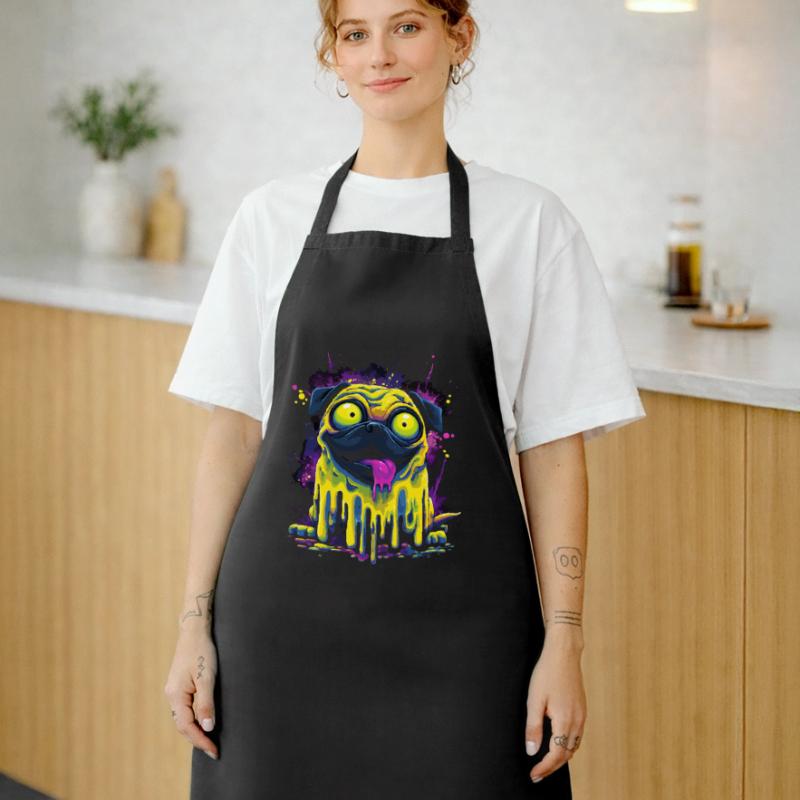 Trippy Psychedelischer Mops Bunter Graffiti Style Kochschürze
