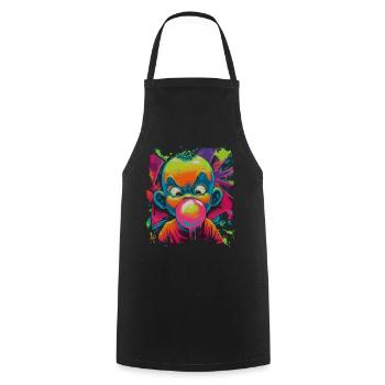 Angry Bubblegum Kid Comic Street Art Neon Look - Cooking Apron - black - Front - AI Model Male 185 dark (185cm)