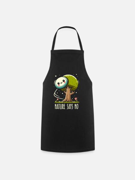 La nature dit non | Disque de golf arbre frustration lancer - Tablier de cuisine - noir