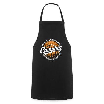 Camping et alcool – Nature with a Shot - Tablier de cuisine - noir - Devant - AI Model Male 185 dark (185cm)