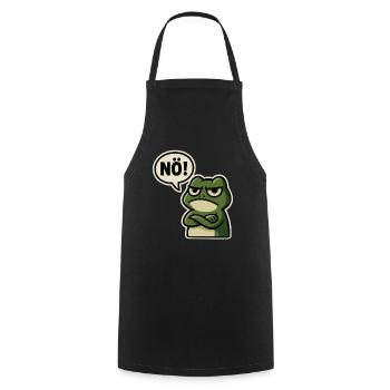 Nö Frosch – Genervt & Lustig - Kochschürze - Schwarz - Vorne - AI Model Male 185 dark (185cm)